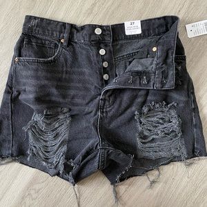 PacSun high waisted  black denim shorts